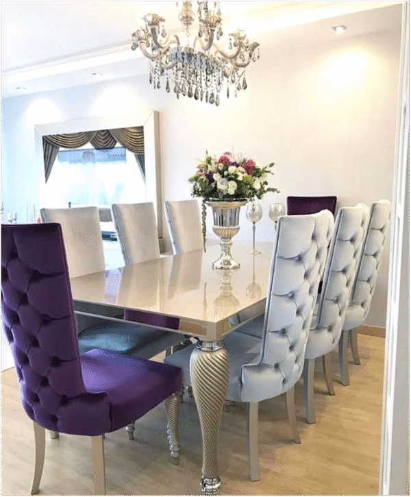 Italian Luxury Dining Table Design – 8-Seater Cream Dining Set | Décor Designo Chiniot - Image 18