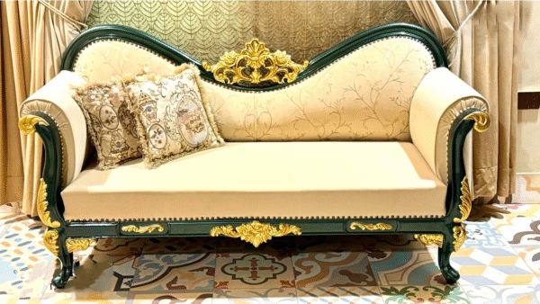Luxury Couch Divan Elegant Handcrafted Sofa for Royal Living décor Designo furniture Chiniot Pakistan