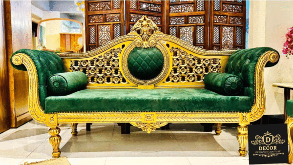 Chinioti Luxury Divan Handcrafted Royal Wooden Couch Sofa - Image 7