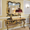 Black Modern Console Table – Sleek & Stylish Home Accent, mirror with console table