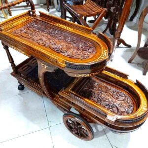 Chinioti wooden tea trolly