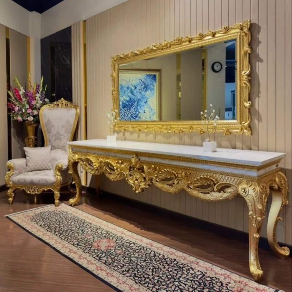 Luxury Wooden Console Mirror Frame - Image 3