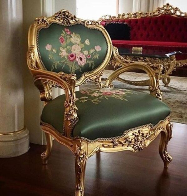 royal luxury Bedroom Chair Wooden - Image 3