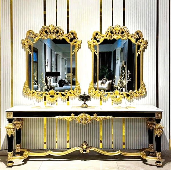 Luxury Handcrafted Golden table dresser mirror - Image 18