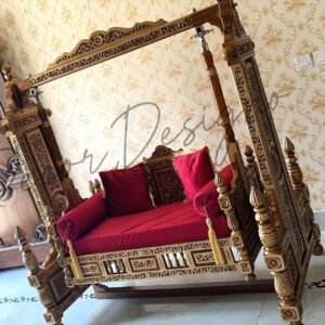 Elegant Traditional Indian Wooden Swing Chair | Handcrafted Jhoola for Home Décor