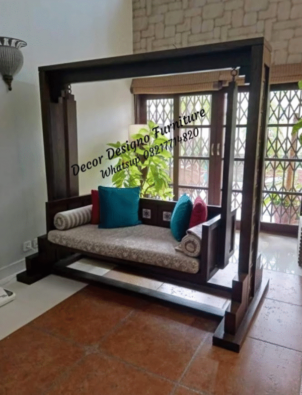 Elegant Traditional Indian Wooden Swing Chair | Handcrafted Jhoola for Home Décor - Image 22