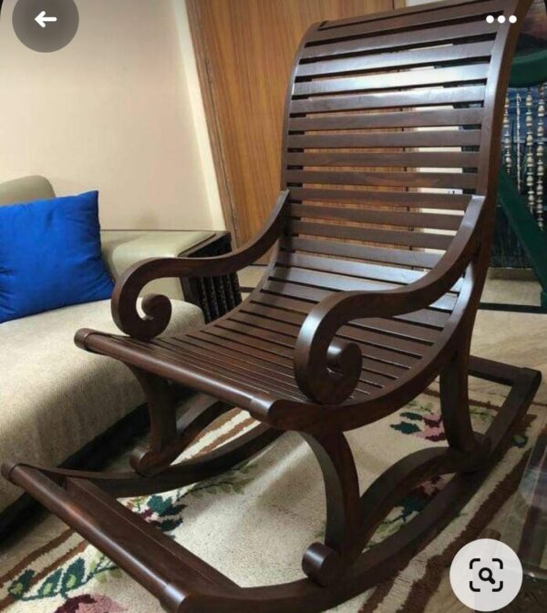 luxury Solid Wood Rocking Chair with Footrest