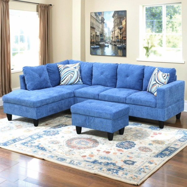 Modern Blue Sectional Sofa – Stylish & Comfortable Living Room Upgrade - Image 17