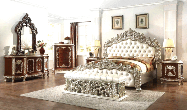 Luxury White Double Bed King Size – Elegant Chinioti & Italian Bedroom Set - Image 10
