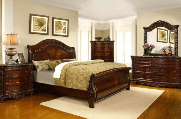 Wooden Double Bed with Drawers – Elegant & Functional Design - Image 4