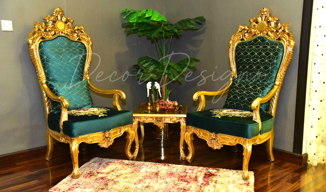 Luxury Chinioti Bedroom Chairs - Handcrafted Royal Comfort