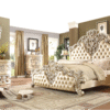 Luxury King Size Bedroom Wooden Bed Set Italian Design with Hand-Carved Elegance