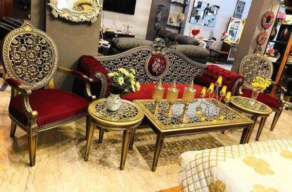 Chinioti Luxury Divan Handcrafted Royal Wooden Couch Sofa - Image 21