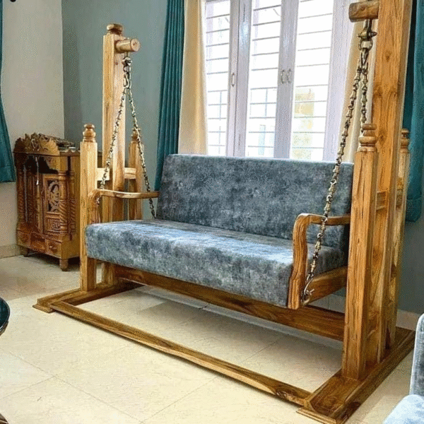 Elegant Traditional Indian Wooden Swing Chair | Handcrafted Jhoola for Home Décor - Image 10