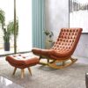 luxury Solid Wood Rocking Chair with Footrest