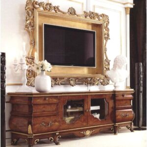 rLiving Room Furniture Luxury Antique Television Unit Table Wooden TV Stand