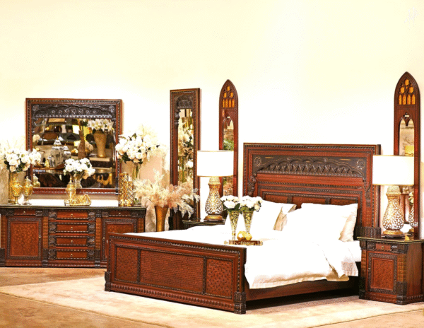 Luxury Royal Wooden Bed Frame – New Double Bed Designs | Chinioti Furniture - Image 34