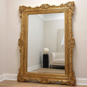 Luxury Wooden Mirror Frame  Handcrafted Wall Mirror for Living Room, Bedroom
