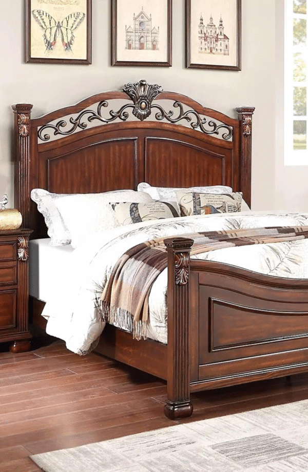 Latest Simple Double Bed – Modern Design Wooden Bed for Home - Image 21