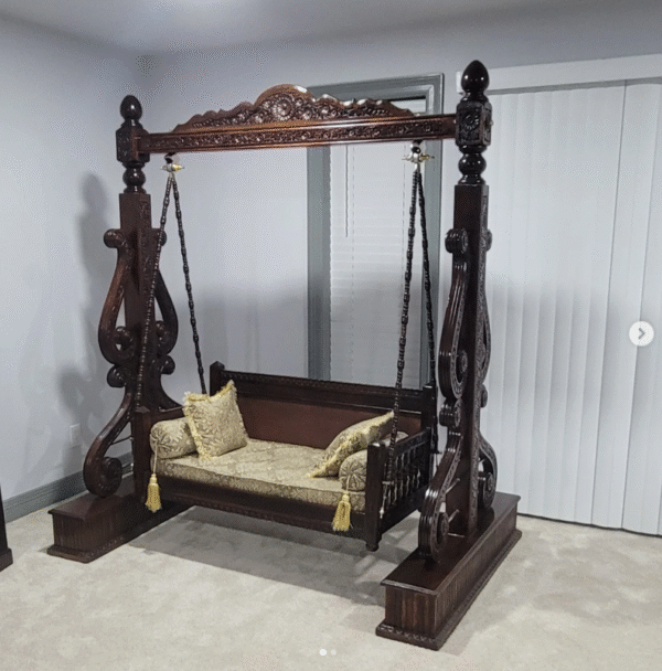 Elegant Traditional Wooden Swing Decor design Indoor Outdoor - Image 17