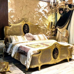Wooden Cane Double Bed King Size – Timeless Luxury, Modern Elegance, Handcrafted Comfort for Bedroom decor designo chiniot pakistan