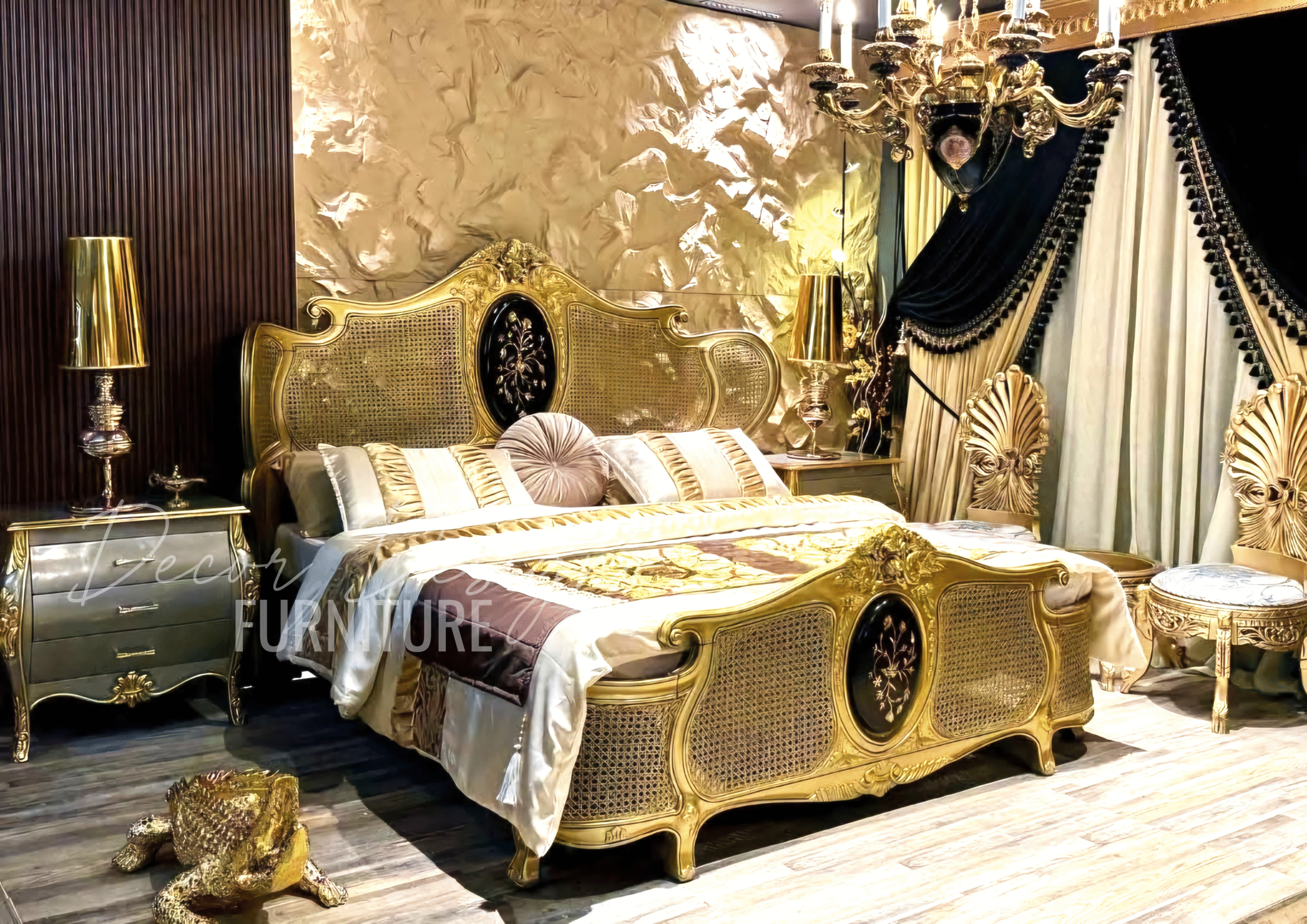 Wooden Cane Double Bed King Size – Timeless Luxury, Modern Elegance, Handcrafted Comfort for Bedroom decor designo chiniot pakistan