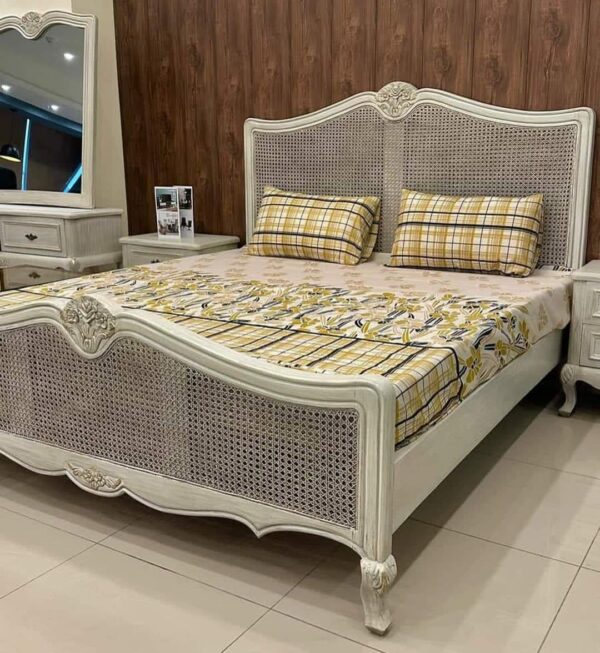 Wooden Cane Double Bed King Size – Timeless Luxury, Modern Elegance, Handcrafted Comfort for Bedroom - Image 5