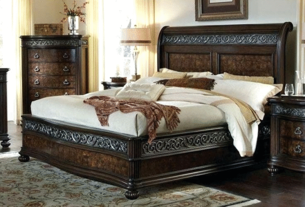 Latest Simple Double Bed – Modern Design Wooden Bed for Home - Image 4