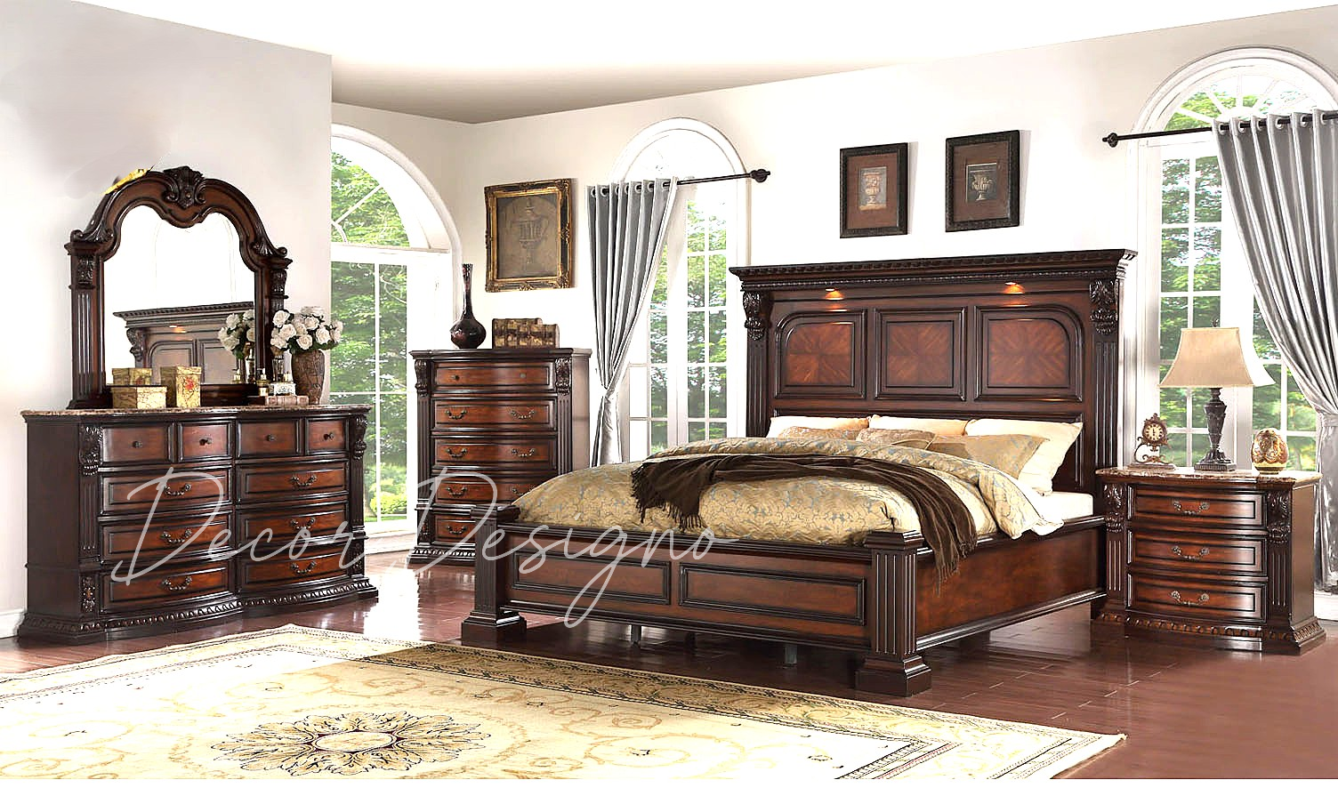 Luxury Chinioti Double Bed Set Classic & Modern Bedroom Furniture Worldwide décor designo Pakistan