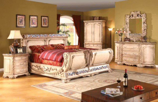 Luxury Chinioti Double Bed Set Classic & Modern Bedroom Furniture Worldwide - Image 15