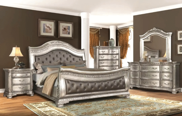 Luxury Chinioti Double Bed Set Classic & Modern Bedroom Furniture Worldwide - Image 20