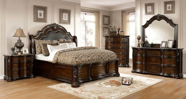Luxury Chinioti Double Bed Set Classic & Modern Bedroom Furniture Worldwide - Image 8