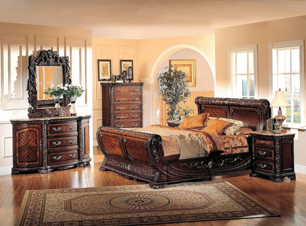 Luxury Chinioti Double Bed Set Classic & Modern Bedroom Furniture Worldwide - Image 7