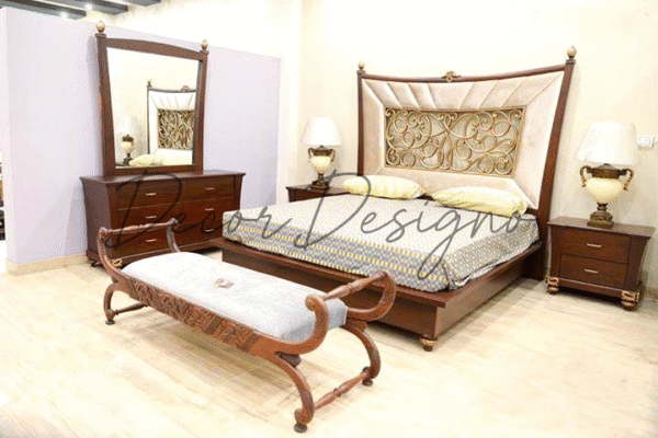 Luxury Poshish Bed Design King & Queen Size Wooden Beds Chinioti Modern Bed Décor Designo furniture - Image 10