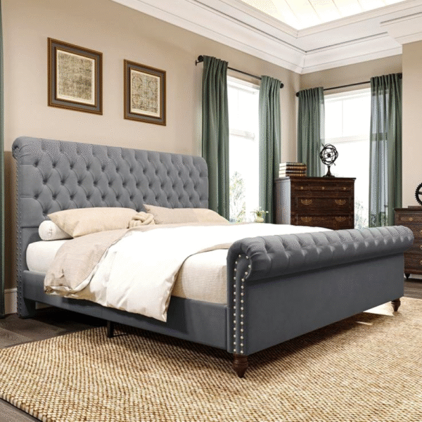 Latest Bed Designs in Pakistan Luxury Wooden King Double bed Bunk Beds - Image 5