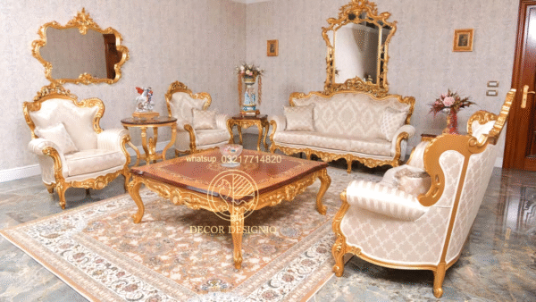 Luxury Sofa Set Designs for Modern Living Elegant 7-Seater Wooden and Fabric Sofas decor designo furniture chiniot pakistan