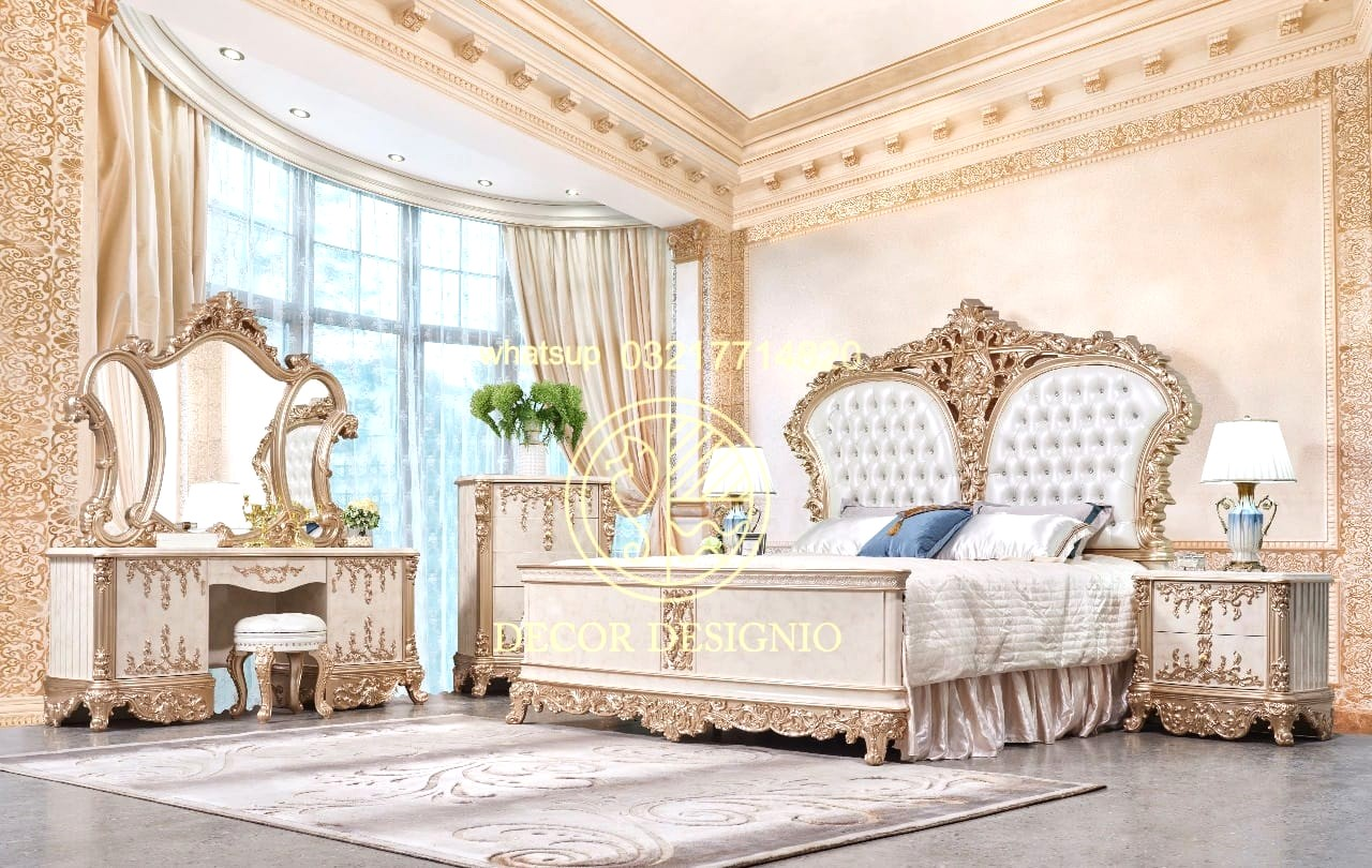 Luxury Wooden Bed Designs Stylish Bedroom Furniture King Size Double & Single Bed Sets decor design chiniot pakistan