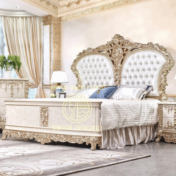 Luxury Wooden Bed Designs Stylish Bedroom Furniture King Size Double & Single Bed Sets - Image 4