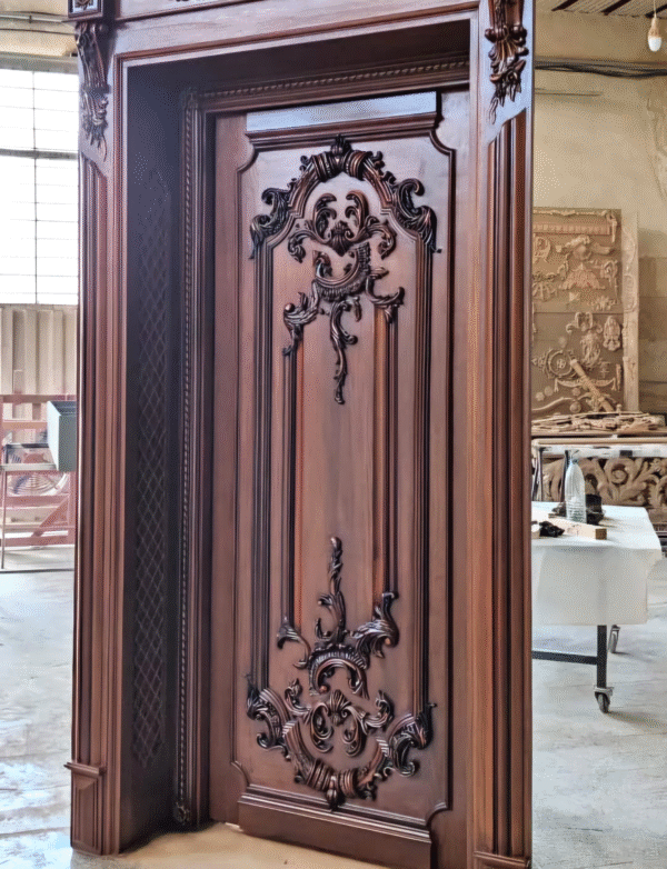Modern Wooden Front Door with Glass  Double Door Designs & Prices in Pakistan - Image 3
