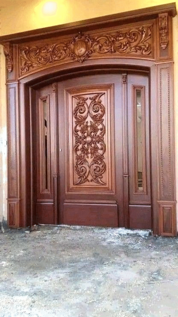 Modern Wooden Front Door with Glass  Double Door Designs & Prices in Pakistan - Image 15