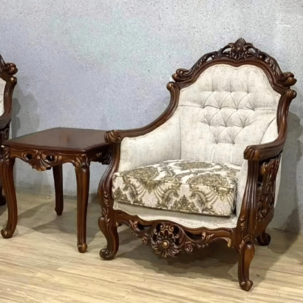 Luxury Sofa Set Designs for Modern Living Elegant 7-Seater Wooden and Fabric Sofas - Image 9