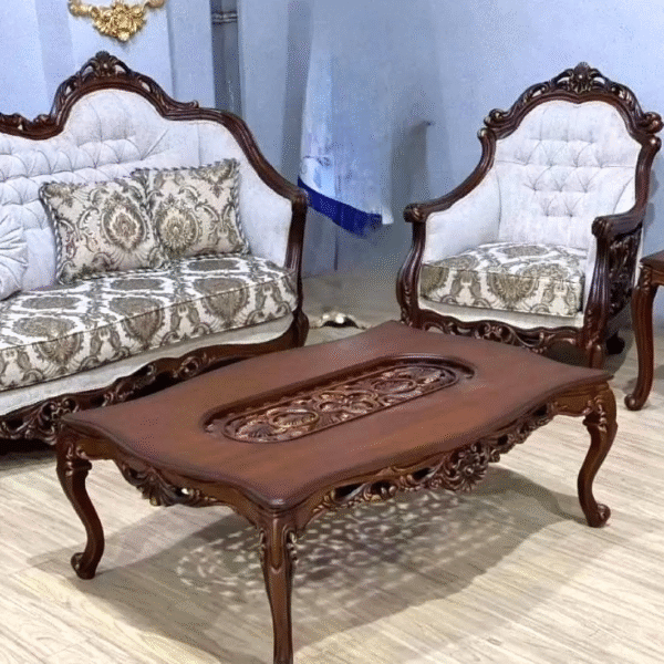 Luxury Sofa Set Designs for Modern Living Elegant 7-Seater Wooden and Fabric Sofas - Image 13