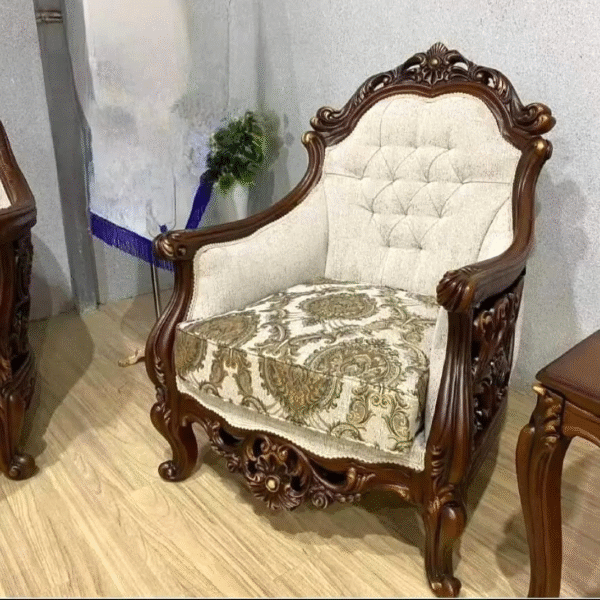 Luxury Sofa Set Designs for Modern Living Elegant 7-Seater Wooden and Fabric Sofas - Image 12