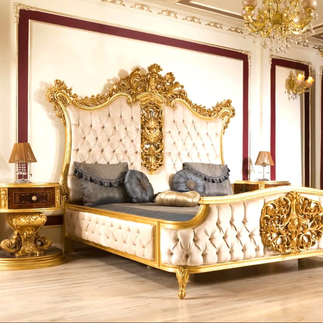 Bed design in Pakistan wooden double bed decor designo furniture
