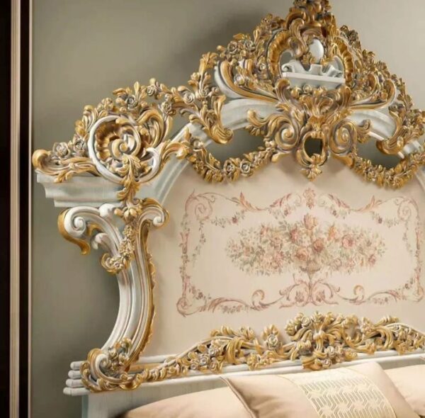 Luxury Bedroom Bed Set Royal Italian Carved King Size Bed Décor Designo furniture Chiniot - Image 8