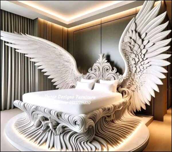 Luxury Bedroom Bed Set Royal Italian Carved King Size Bed Décor Designo furniture Chiniot - Image 19