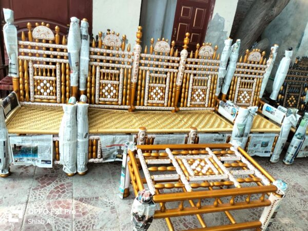 Rangla Bed Design Chiniot Luxury Handcrafted Peera & Charpai  Decor Designo Pakistan - Image 28