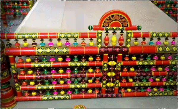 Rangla Bed Design Chiniot Luxury Handcrafted Peera & Charpai  Decor Designo Pakistan - Image 8
