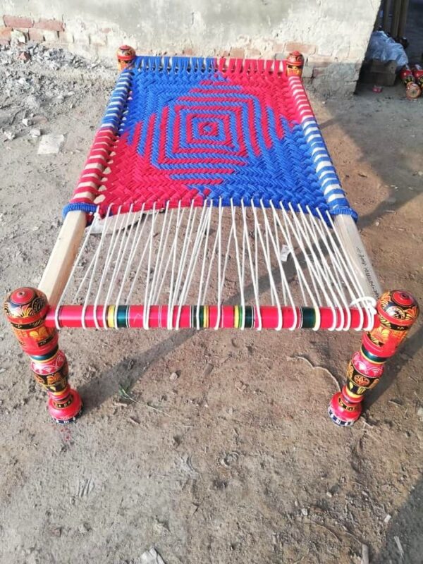 Rangla Bed Design Chiniot Luxury Handcrafted Peera & Charpai  Decor Designo Pakistan - Image 21