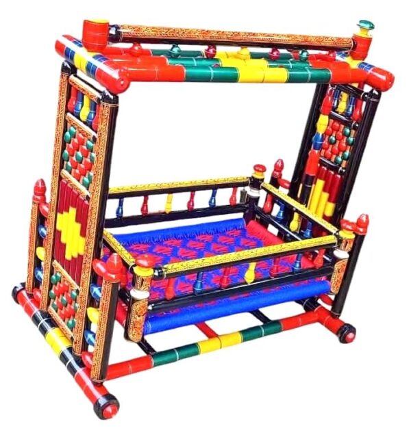 Rangla Bed Design Chiniot Luxury Handcrafted Peera & Charpai  Decor Designo Pakistan - Image 22